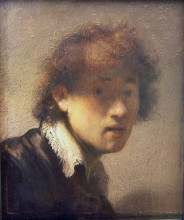 Картина "self-portrait at an early age" художника "рембрандт"