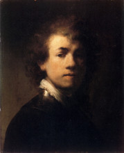 Репродукция картины "self-portrait in a gorget" художника "рембрандт"