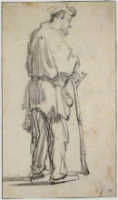 Копия картины "standing beggar turned to the right" художника "рембрандт"