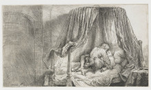 Репродукция картины "ledikant" художника "рембрандт"