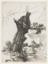 Копия картины "st. jerome beside a pollard willow" художника "рембрандт"