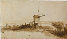 Картина "the mill on the het blauwhoofd" художника "рембрандт"