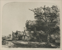 Копия картины "the three cottages" художника "рембрандт"