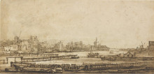 Репродукция картины "view over the amstel from the rampart" художника "рембрандт"