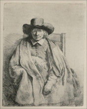 Копия картины "portrait of clement de jonge" художника "рембрандт"