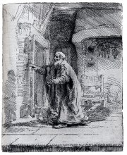 Копия картины "the blind tobit" художника "рембрандт"