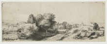 Копия картины "landscape with a fisherman" художника "рембрандт"