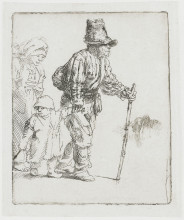 Репродукция картины "peasant family on the tramp" художника "рембрандт"