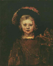 Репродукция картины "portrait of titus" художника "рембрандт"