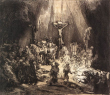 Копия картины "the three crosses" художника "рембрандт"