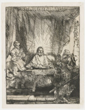 Копия картины "christ at emmaus" художника "рембрандт"