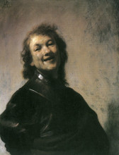 Репродукция картины "the young rembrandt as democritus the laughing philosopher" художника "рембрандт"