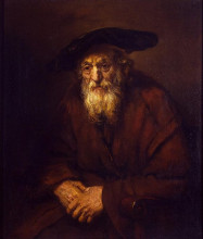 Репродукция картины "portrait of an old jew" художника "рембрандт"