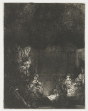 Репродукция картины "the entombment" художника "рембрандт"