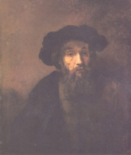 Репродукция картины "bearded man with a beret" художника "рембрандт"