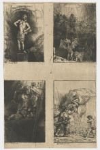 Репродукция картины "four illustrations to a spanish book" художника "рембрандт"