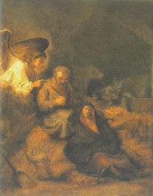 Репродукция картины "the dream of st. joseph" художника "рембрандт"