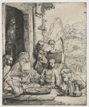 Репродукция картины "abraham entertaining the angels" художника "рембрандт"