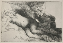 Репродукция картины "antiope and jupiter" художника "рембрандт"
