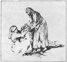 Копия картины "healing of peter`s mother in law" художника "рембрандт"