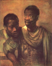 Копия картины "two negroes" художника "рембрандт"