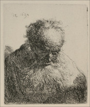 Репродукция картины "an old man with a large beard" художника "рембрандт"