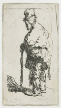 Копия картины "beggar leaning on a stick, facing left" художника "рембрандт"