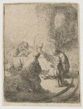Копия картины "christ disputing with the doctors" художника "рембрандт"
