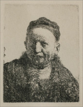 Репродукция картины "head and bust, full face" художника "рембрандт"