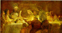 Репродукция картины "заговор юлия цивилиса" художника "рембрандт"