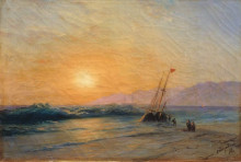 Картина "заход солнца на море" художника "айвазовский иван"