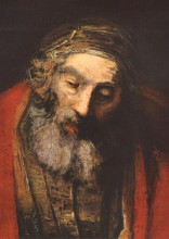 Репродукция картины "return of the prodigal son(fragment)" художника "рембрандт"