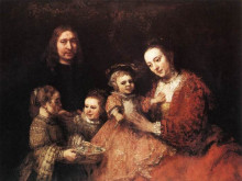 Репродукция картины "family group" художника "рембрандт"