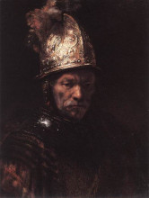 Репродукция картины "man in a golden helmet" художника "рембрандт"