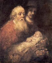 Копия картины "simon with jesus" художника "рембрандт"