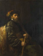 Репродукция картины "a seated man" художника "рембрандт"