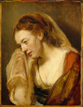 Репродукция картины "a woman weeping" художника "рембрандт"