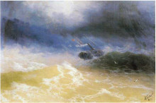 Картина "ураган на море" художника "айвазовский иван"