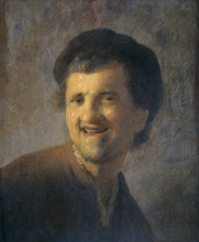 Репродукция картины "bust of a laughing young man" художника "рембрандт"
