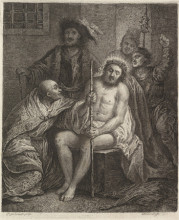 Репродукция картины "christ crowned with thorns" художника "рембрандт"
