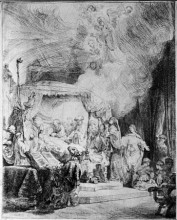Репродукция картины "death of the virgin" художника "рембрандт"