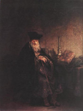 Копия картины "old rabbi" художника "рембрандт"