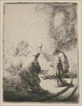 Копия картины "jesus disputing with the doctors" художника "рембрандт"
