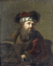 Репродукция картины "portrait of a rabbi" художника "рембрандт"