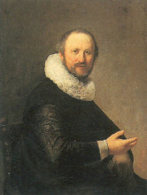 Репродукция картины "portrait of a seated man" художника "рембрандт"