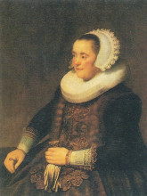 Репродукция картины "portrait of a seated woman" художника "рембрандт"