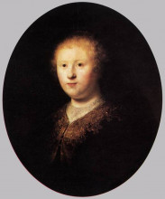 Копия картины "portrait of a young woman" художника "рембрандт"