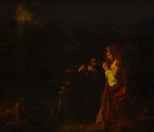 Копия картины "sacrifice of manoah" художника "рембрандт"