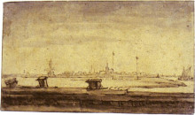 Картина "schellingwou seen from the diemerdijk" художника "рембрандт"