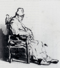 Репродукция картины "seated old man (possibly rembrandt`s father)" художника "рембрандт"